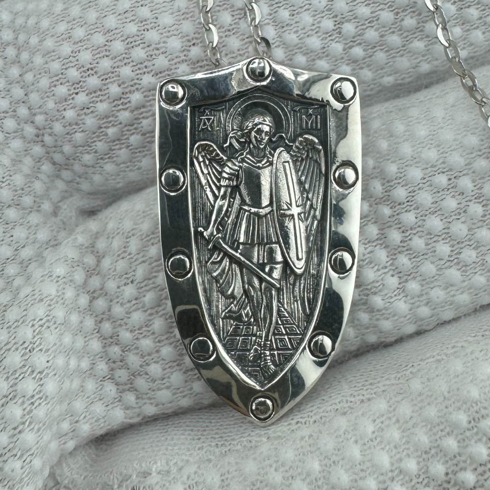 Saint Archangel Michael Pendant Silver 925 w/o Chain Baseline Saint Archangel Michael Pendant Silver 925 w/o Chain Baseline